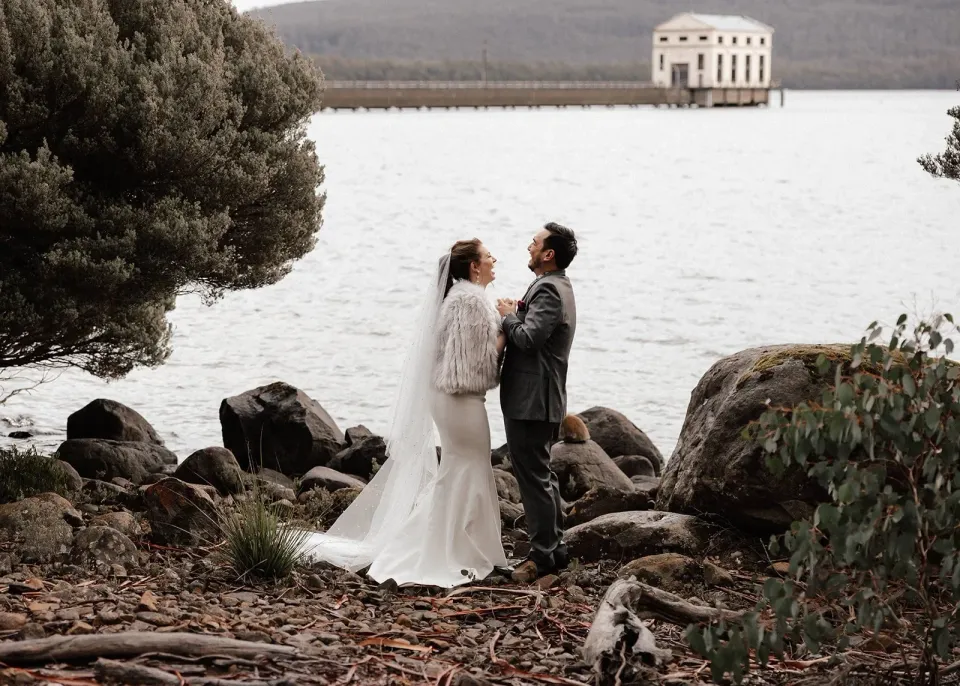 Pumphouse Point for Sarah and Jono's Tasmanian Elopement