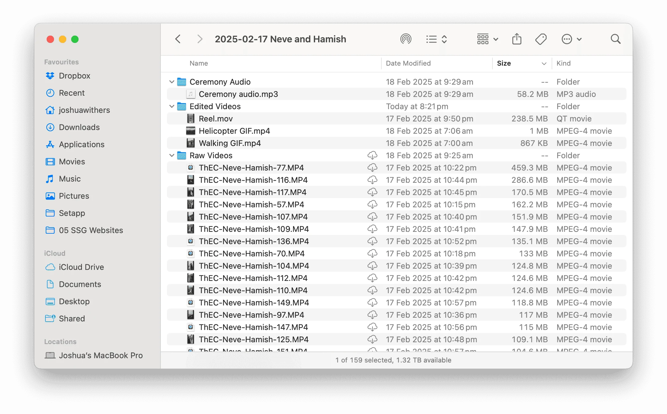 Screenshot of content films folder